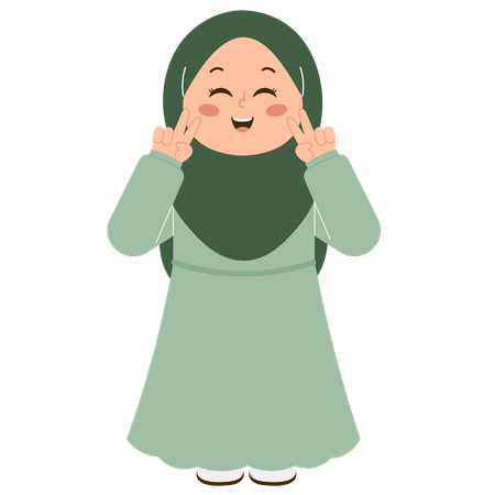 Cute Hijab Girl  Illustration