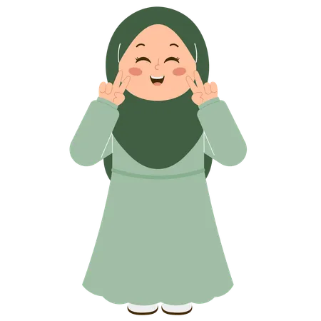 Cute Hijab Girl  Illustration