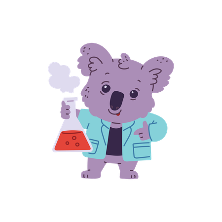Cute koala scientist chemist  Illustration