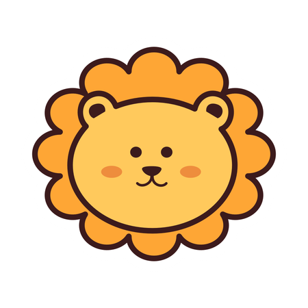 Cute Lion Sticker  Illustration