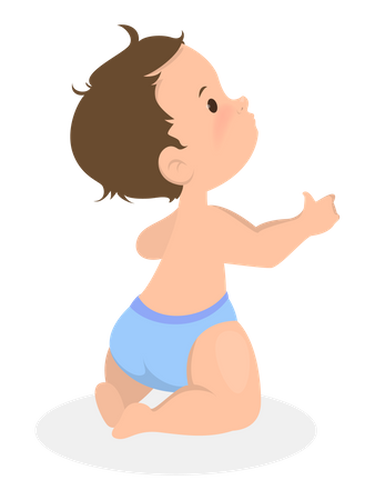 Cute little baby crawling  Illustration