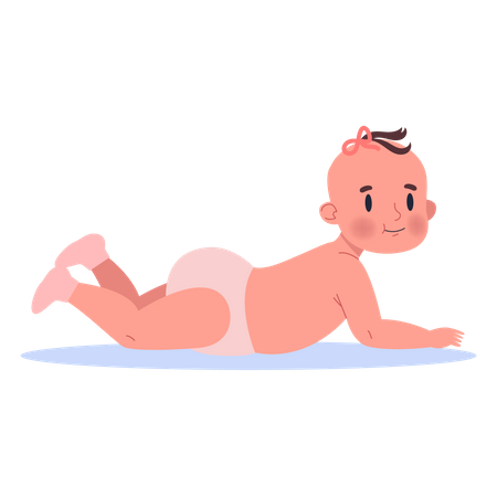 Cute little baby lying  Illustration