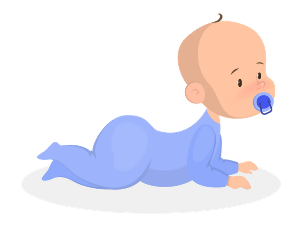 Cute little baby lying  Illustration