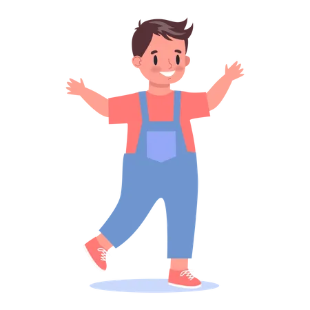 Cute little baby walking  Illustration