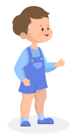 Cute little baby walking  Illustration