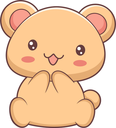 Cute Little Bear Character  Illustration