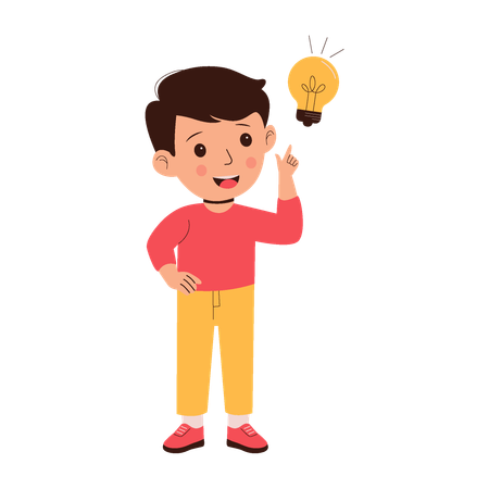 Cute little boy having an idea  Illustration