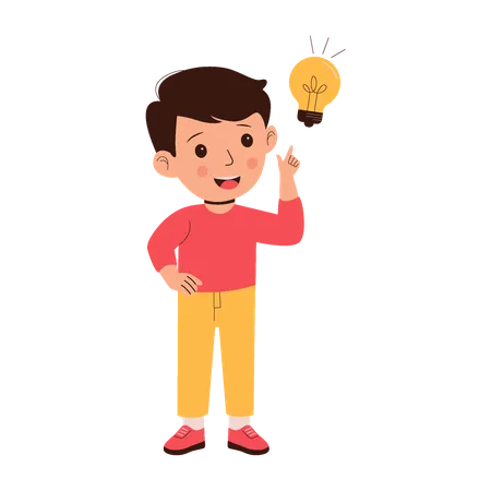 Cute little boy having an idea  Illustration