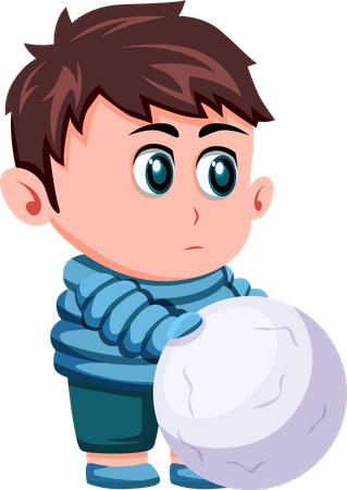 Cute Little Boy in Winter Clothes  Illustration