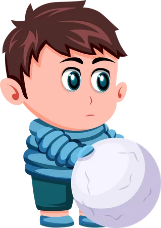 Cute Little Boy in Winter Clothes  Illustration