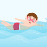illustration boy swimming