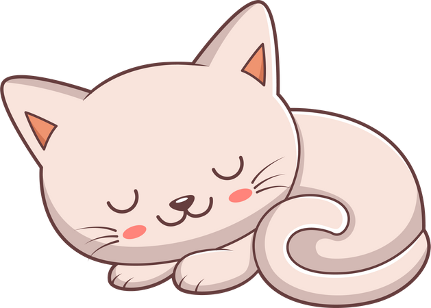 Cute Little Cat sleeping  Illustration