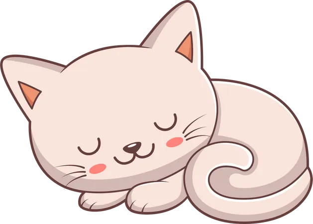 Cute Little Cat sleeping  Illustration