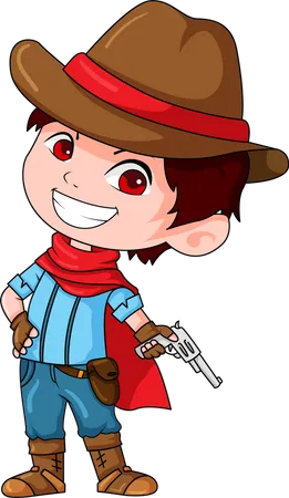 Cute Little Cowboy  Illustration
