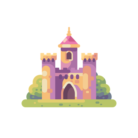 Cute little fairy tale castle  Illustration