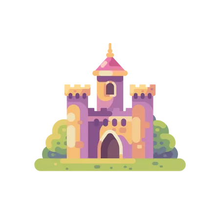 Cute little fairy tale castle  Illustration