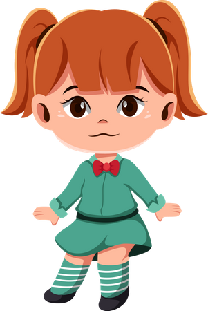 Cute Little Girl Character  Illustration