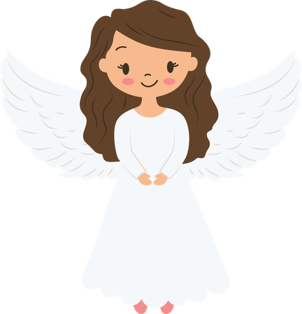 Cute Little Girl Fairy Angel  Illustration