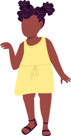 Cute little girl in dress Illustration