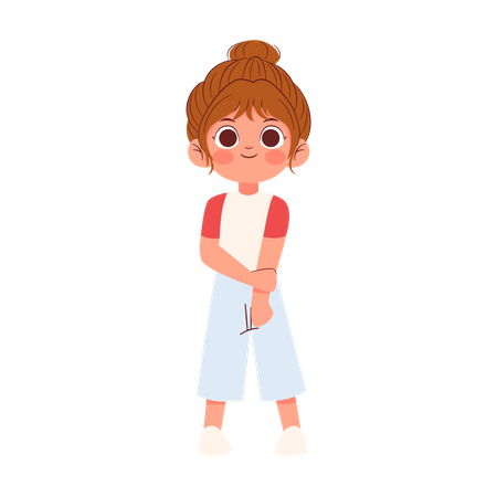 Cute little Girl standing Illustration