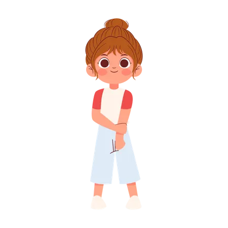 Cute little Girl standing Illustration