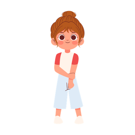 Cute little Girl standing  Illustration