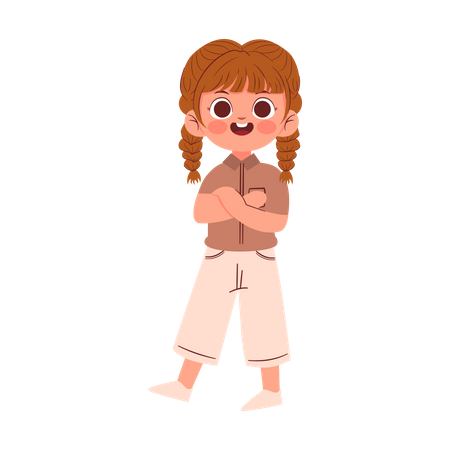 Cute little Girl with folded hand Illustration