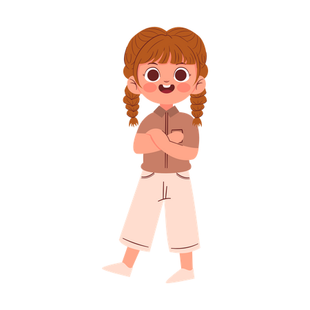 Cute little Girl with folded hand  Illustration