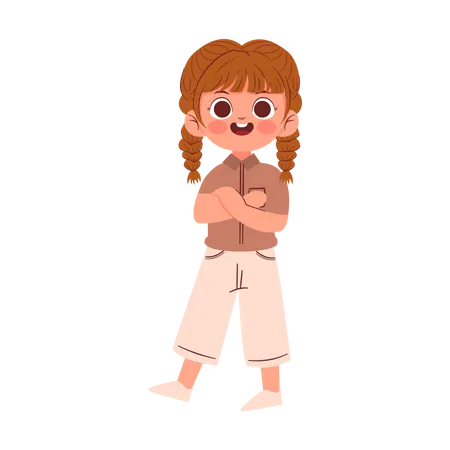 Cute little Girl with folded hand  Illustration