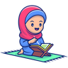 illustration for little hijab girl