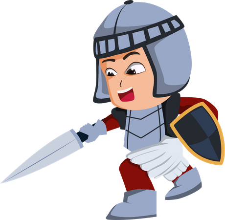 Cute Little Knight Character  Illustration