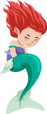 Cute Little Mermaid  Illustration