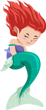 Cute Little Mermaid  Illustration