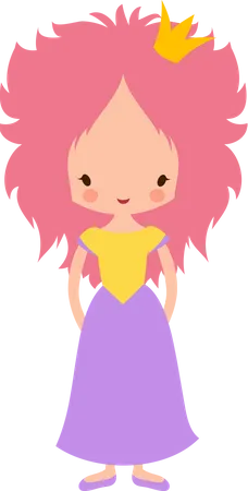 Cute little princess with crown Illustration