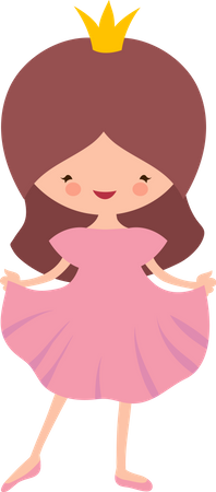 Cute little princess with crown Illustration