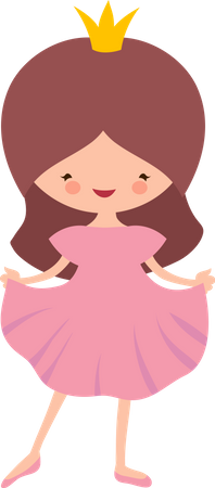 Cute little princess with crown  Illustration