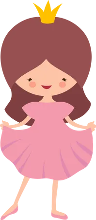 Cute little princess with crown  Illustration