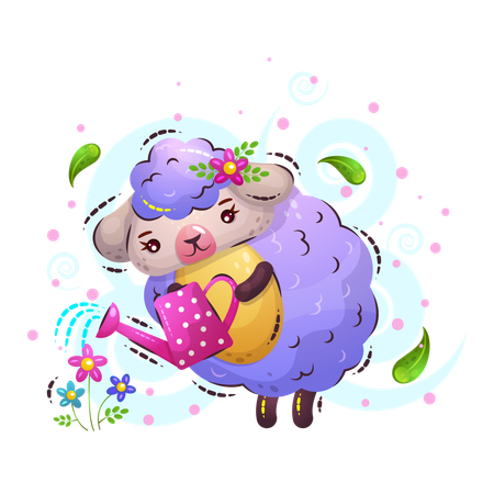 Cute little sheep  Illustration