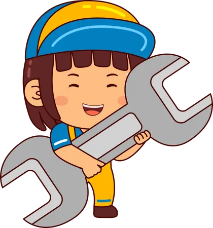 Cute mechanic girl  Illustration