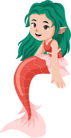 Cute Mermaid  Illustration