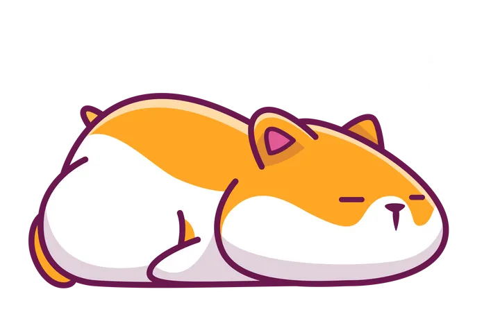 Cute mouse sleeping  Illustration
