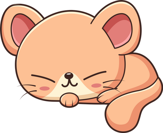 Cute Mouse sleeping  Illustration