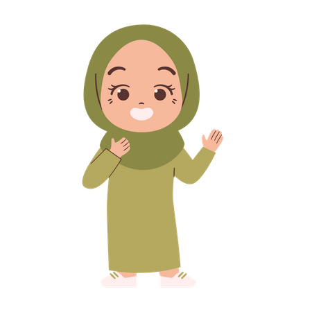 Cute muslim girl  Illustration