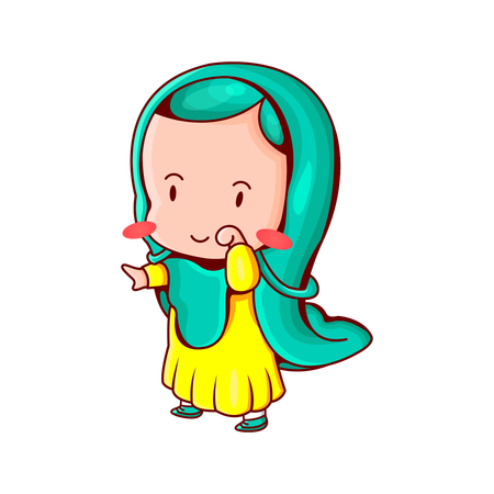 Cute Muslim Girl  Illustration