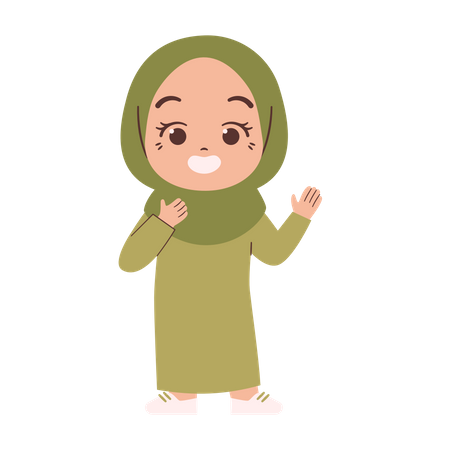 Cute muslim girl  Illustration