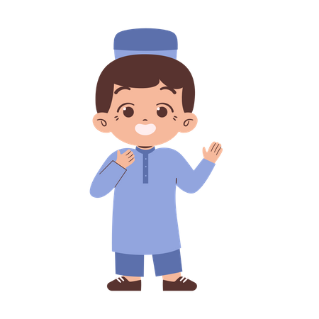 Cute muslim kid  Illustration