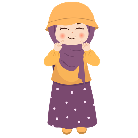 Cute muslim kid  Illustration