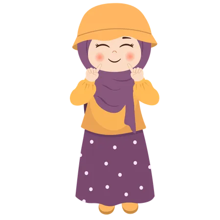 Cute muslim kid  Illustration