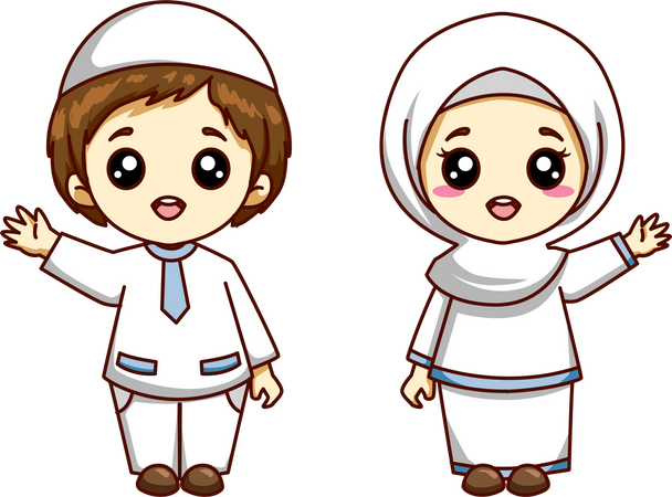 Cute Muslim sibling  Illustration