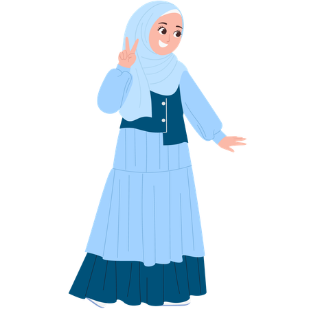 Cute Muslimah Character  Illustration